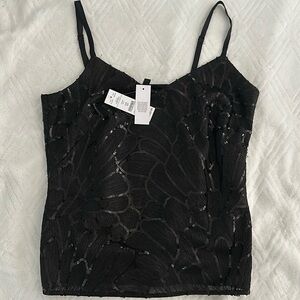NWT Black sequin top